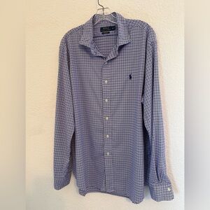 Polo by Ralph Lauren performance purple and blue gingham, dress shirt‎ size XL
